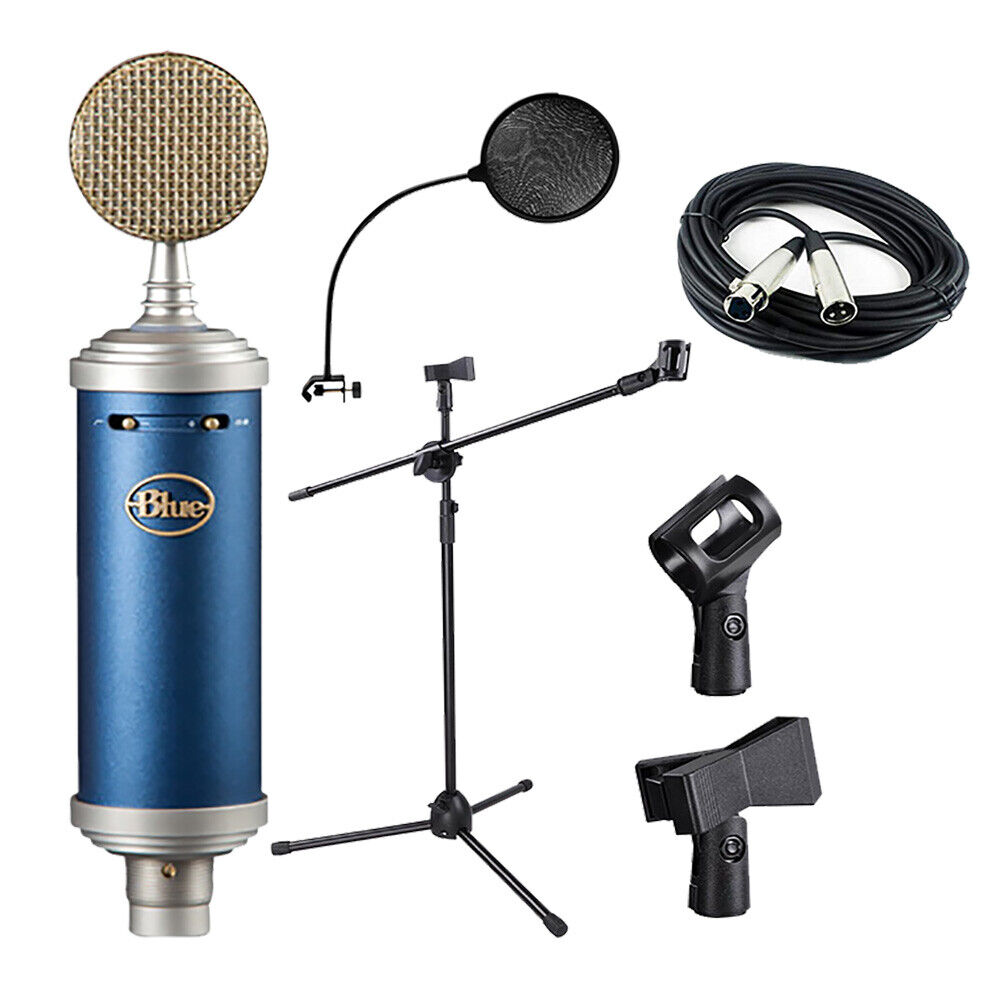 Blue Bluebird SL Large-Diaphragm condenser mic,Mic Stand,XLR cable.Pop  Filter