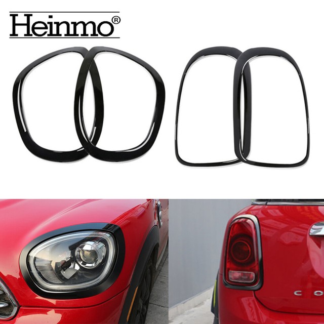 Black Headlight Head Tail Rear Lamps Trim For Mini Cooper One JCW F60