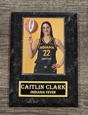 Caitlin Clark Indiana Fever Card Size Black Marble Wood Plaque Laser Engraved