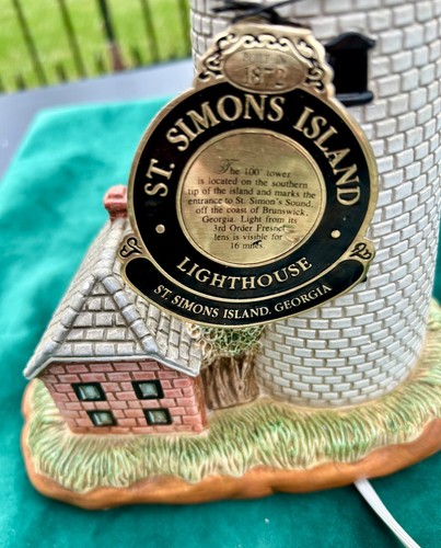 LEFTON Lighthouse Accent Lamp Light House Figurine St Simons Georgia 11.5” tall - Picture 11 of 12