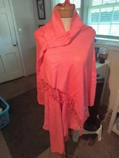 Pashmina Wrap Salmon 28 X 66 Wool Silk