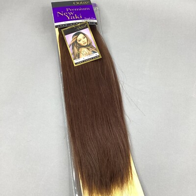 New Yaki #4 Dark Brown 14  Straight 100% Human Hair Extensions