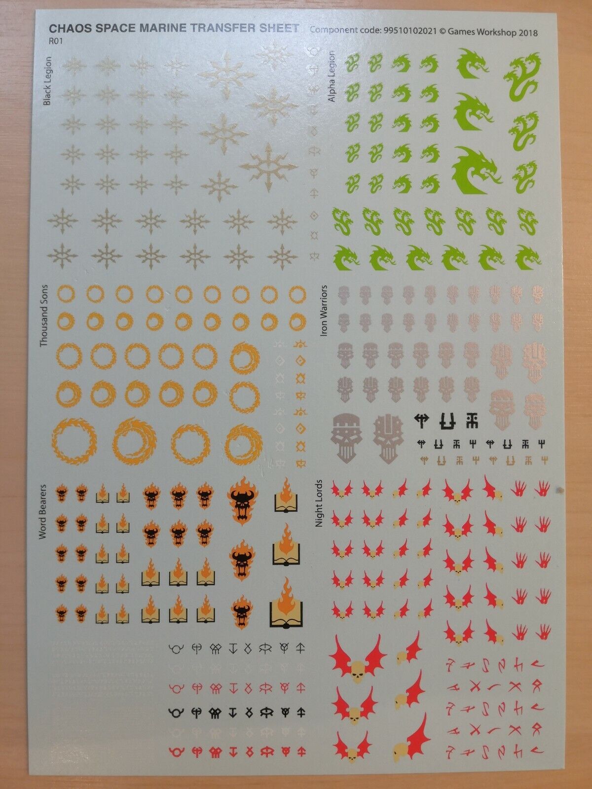 Warhammer 40k - Chaos Space Marines Transfers / Decals