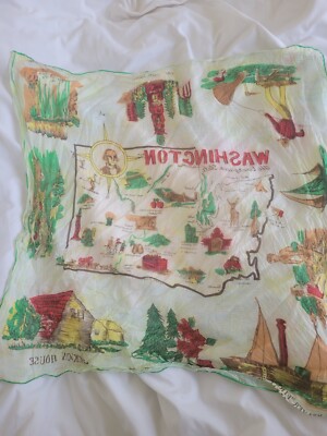 Vintage Washington illustrierte Karte Motiv quadratischer Schal