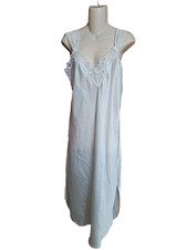 Vintage Dentelle Satin  Lace Chemise Nightgown Dress Small Light Beige