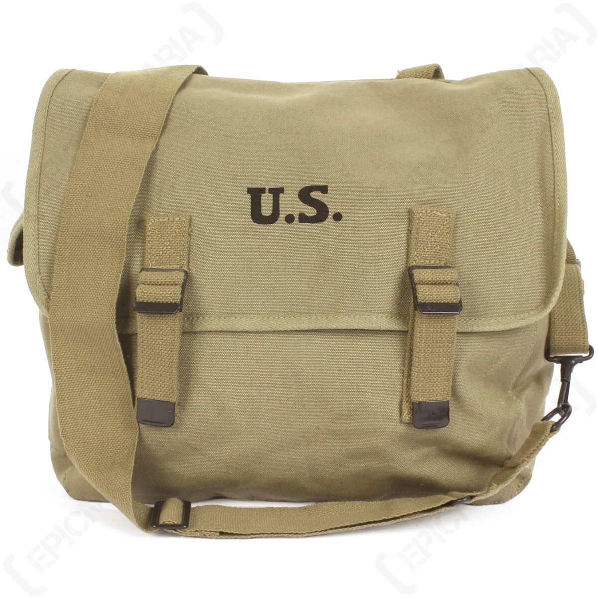 Original US ARMY WW2 Musette Bag M-1936 khaki 1942 combat bag with strap