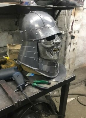 Samurai Armor Helmet Handmade Steel Warrior Helmet with Surface Samurai Helmet