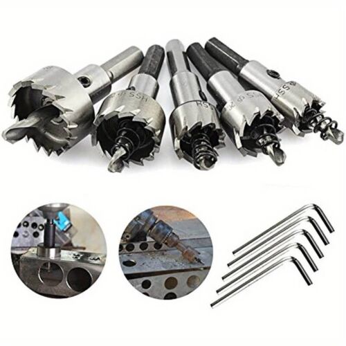 5 x Hole Saw Tooth HSS Stainless Steel Drill Bit Set Cutter Tool Metal Plastic - Afbeelding 1 van 12