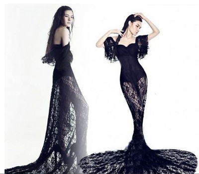 black gothic maxi dress