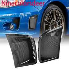 2 PCS Real Carbon Fiber Front Bumper Side Air Vents For 2008-2014 Subaru WRX STi