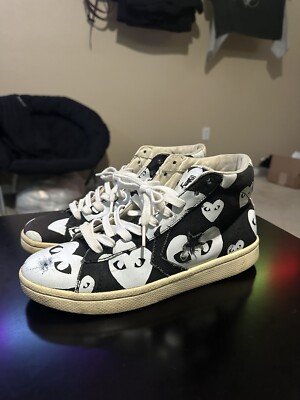 Converse x Comme des Garcons Play CDG Hi Pro Heart BlackWhite Men Sz 8 Women 9.5