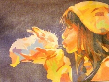 "Kiss" Printed Needlepoint Tapestry Canvas Collection D'art 10478