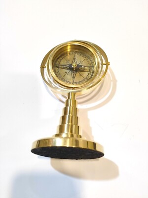 Boussole à cardan vintage en laiton massif - Cadeau rustique vintage - Décoration d'intérieur