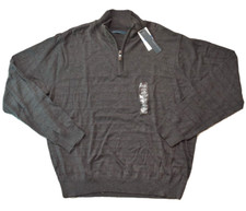 Perry Ellis New Mens 1/4 Zip Sweater Soft Knit Gray XL 79.50