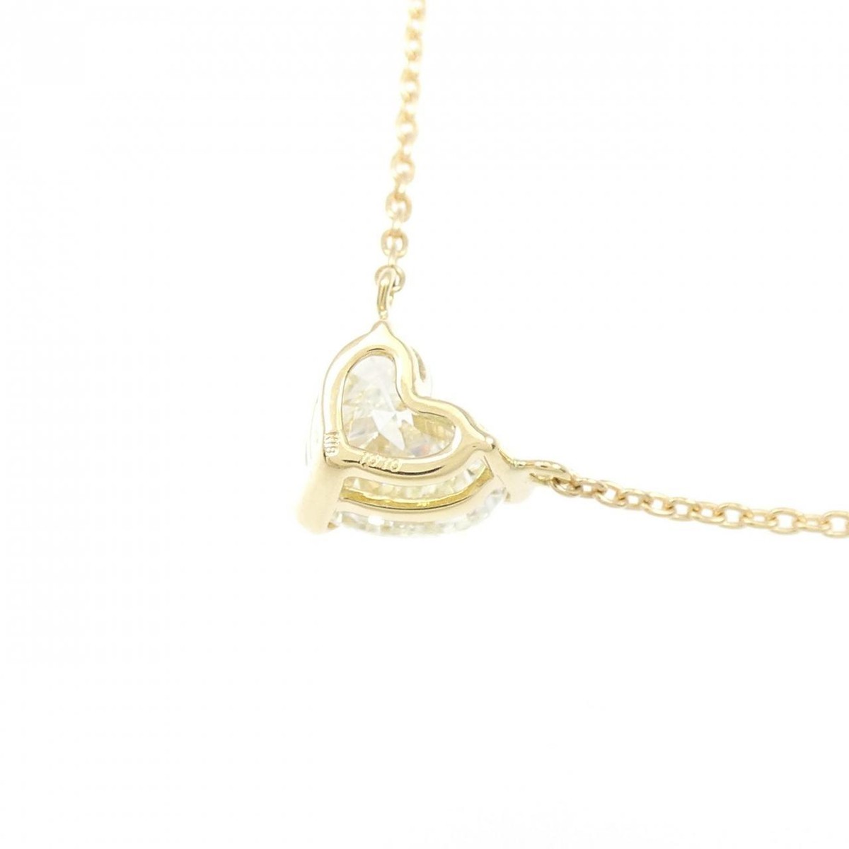 maki❣️訳あり k18 ダイヤ 0.10 ハート ヘッド Authentic K18YG Diamond Necklace 1.010CT M IF Heart Shape