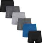 Men's Plain Jersey Boxer Shorts Underwear 100% Combed Cotton Assorted 6 Pack