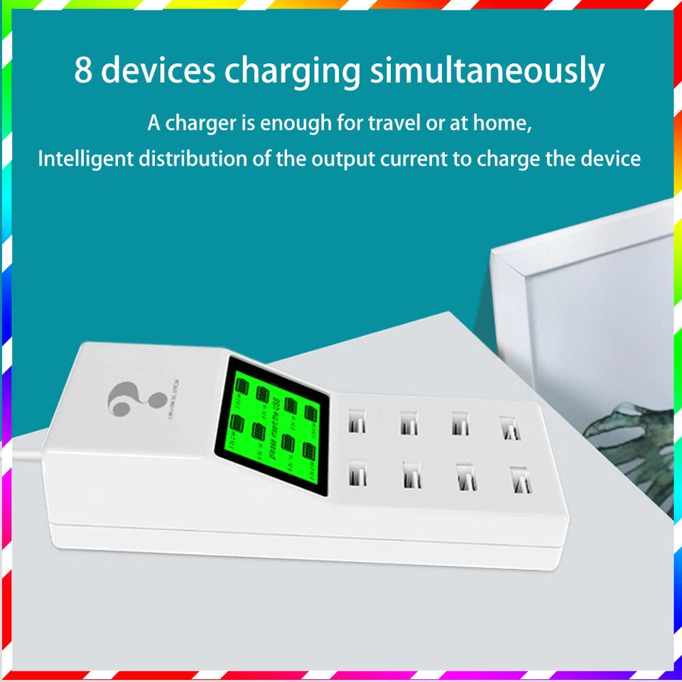 Smart Security Multi-port 8USB Total output 5V/8A Travel charging power adapter - Image 2 of 4