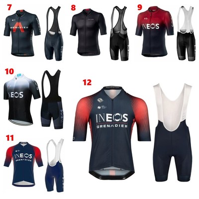 Herren INEOS Radtrikot Fahrradtrikot Trägerhose Kurzarm Trikot Fahrradbekleidung