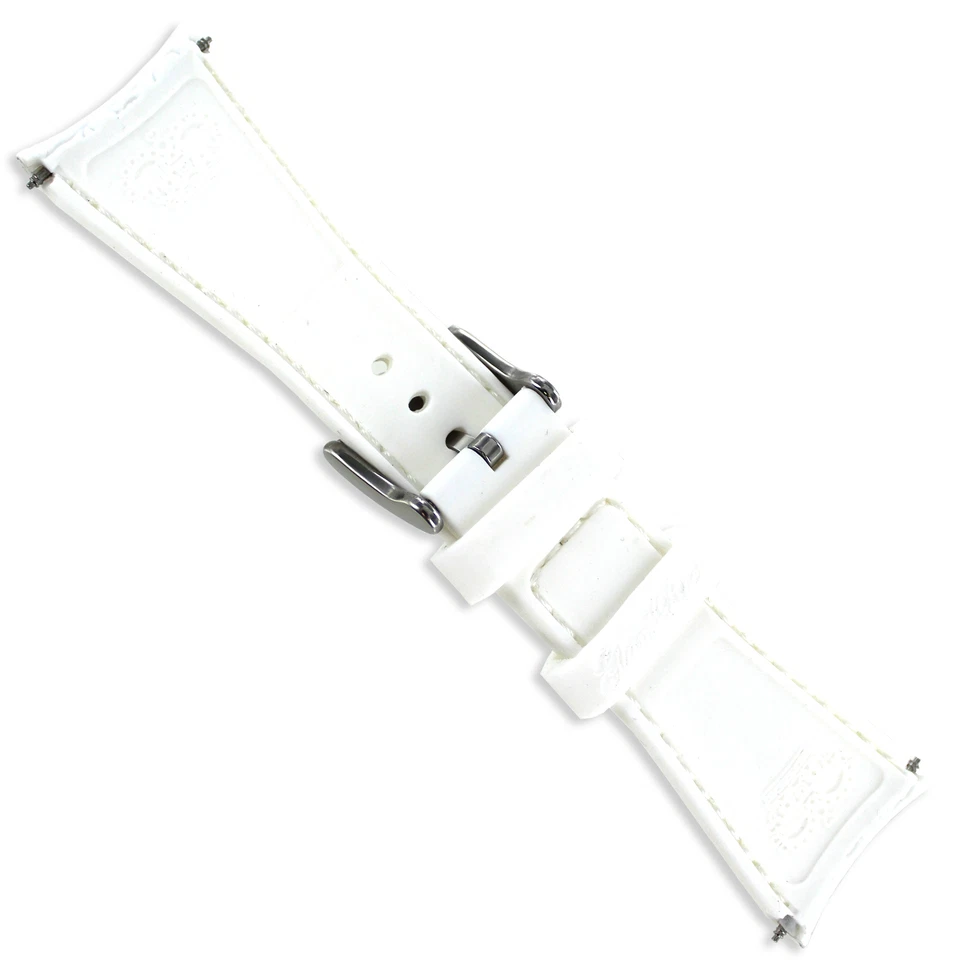 26毫米Glam Rock高品质弧形端白色纹理柔软硅胶表带 — 第 3/4 张图片