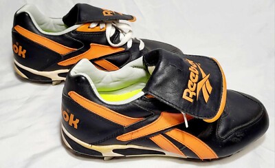 Reebok Orange Black Men s Size 8 Baseball Cleats Lace Up