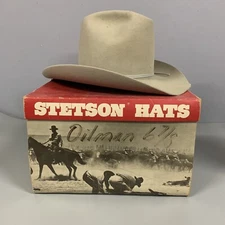 Vintage John B. Stetson XXXXX 5x Beaver Cowboy Hat Tan Color 6 3/4 Oilman? 1980s