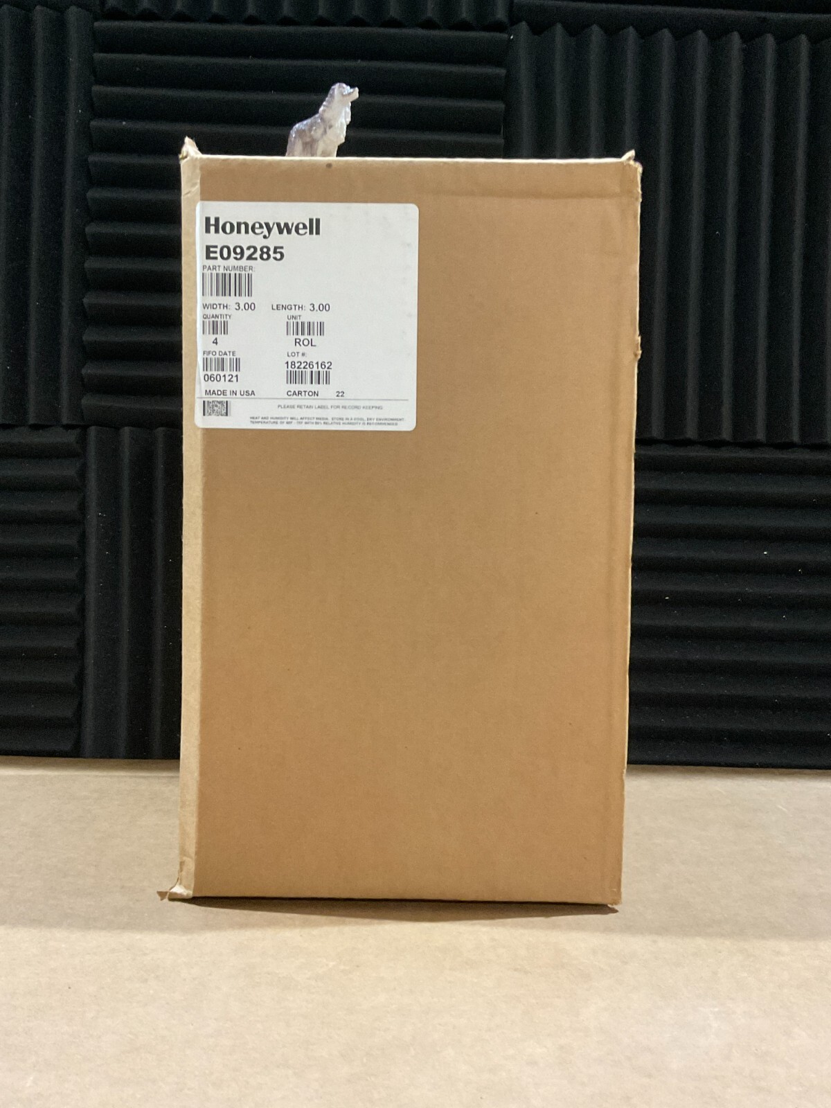 Honeywell Thermal Transfer Paper Labels 3"x3" 2000 Per Roll 4 Rolls E09285 ✅❤️️