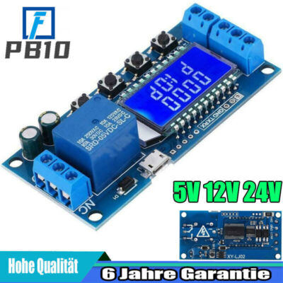 5V 12V 24V LCD Display Zeitrelais Modul Verzögerungsrelais Delay Off Timer Relay