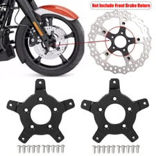 Black Brake Rotor 5-Bolt Hub Wheel Adapter Kit For Harley Street Glide Road King
