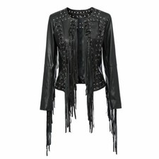 Women's Western Cowgirl Cowgirl Leather Fringe Short Coats Style