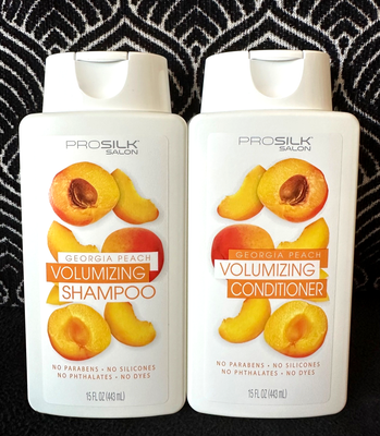 🌺2pk PRO SILK GEORGIA PEACH VOLUMIZING SHAMPOO & CONDITIONER