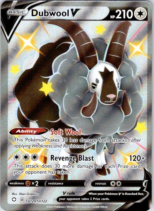 Dubwool V Shiny Holo Rare Shining Fates: Shiny Vault SV120/SV122 NM