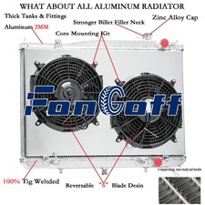 2Rows Radiator+Shroud Fan For 1998-2004 Nissan Frontier 00-04 Xterra XE SE AT|MT
