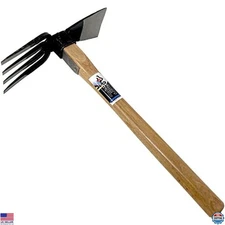 Japanese Garden Hand Tool Hoe & Cultivator Tiller - Sturdy & Sharp