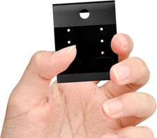 Black Velvet Plastic Display Cards 100 PCS Earring Card Holder Hanging Jewelr...