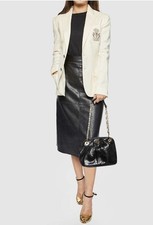Tory Burch Dena Mini Bag Black Leather Gold Chain Shoulder Crossbody 90009507
