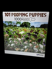 101 Pooping Puppies 1000 Piece Puzzle Funny Dog Gag Gift Adult Humor Jigsaw