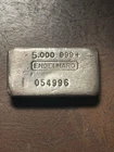 Engelhard 5 oz 999+ Silver Poured Bar  4th Series Serial With Leading Zero 0