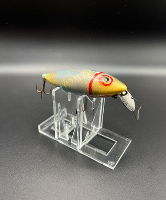 collectible fishing lure values metal paited Vintage True Temper Shad Fishing Lure - Stamped Metal Lip -Custom Folk Art  Paint