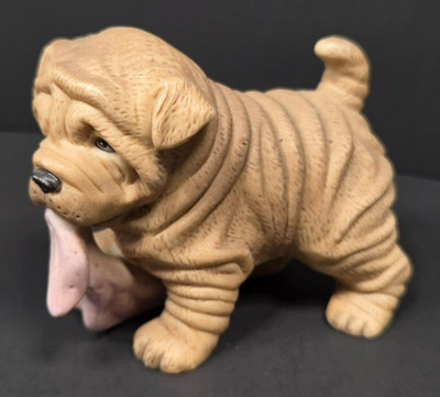 HJ&G Puppy Pals Shar Pei Puppy Figurine Blanket In Mouth 8917