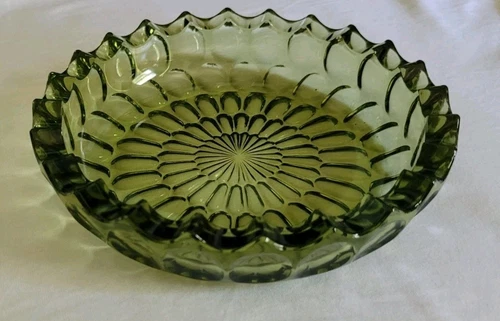 Vintage Colonial Green Fenton Hobnail Ashtray 7 " New