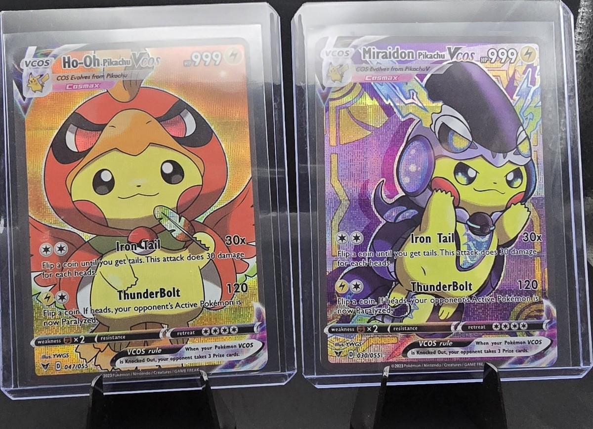 Pokemon Ho-Oh And Miraidon Legendary Pikachu Vcos Full Art Custom