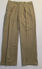 VTG Polo Ralph Lauren Pants 36x32 Linen Silk Blend Pleated Cuffed Trouser Baggy