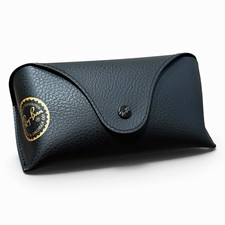 Ray-Ban - Black Leather Hard Case for Glasses/Sunglasses, Snap Closure