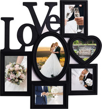 Black Love Collage Picture Frame - Decorative Wall Hanging, 6 Options