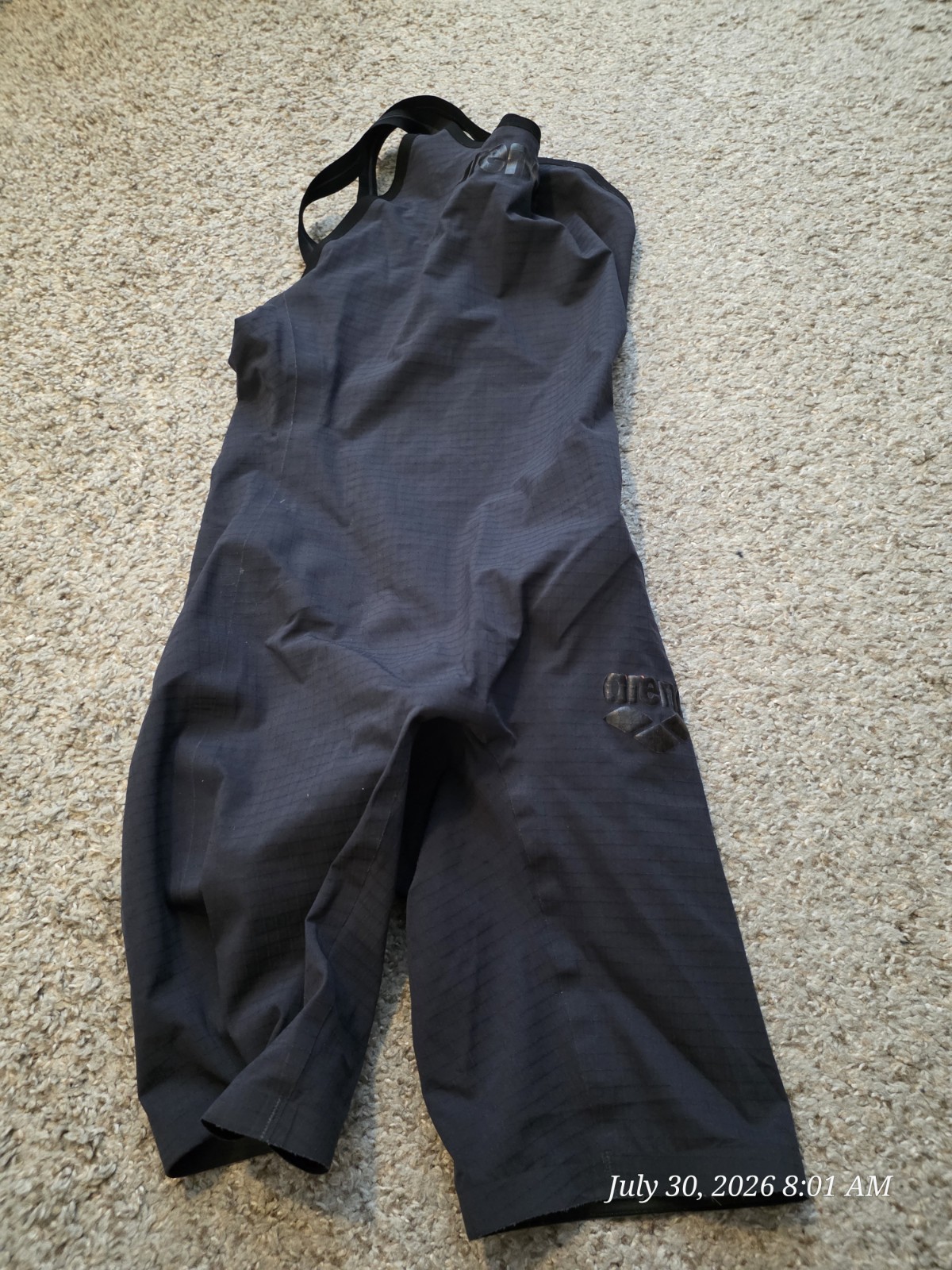 Arena Carbon Women's Closed Back Kneeskin Tech Swimsuit Size 30 Gray