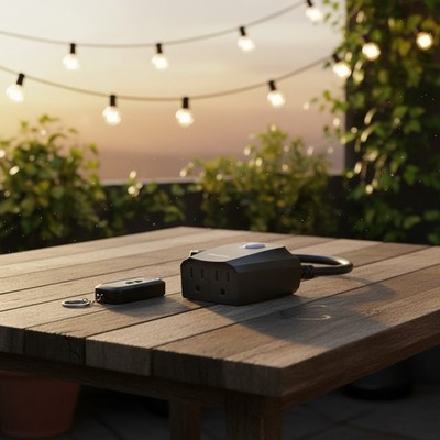 Remote Control Electrical Outlet for Indoor/Outdoor Use - 100 FT, 2 Outlets