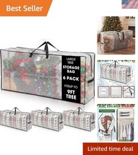 4 Pack Extra Large Waterproof Christmas Tree Storage Bags 126 Gallon, Black