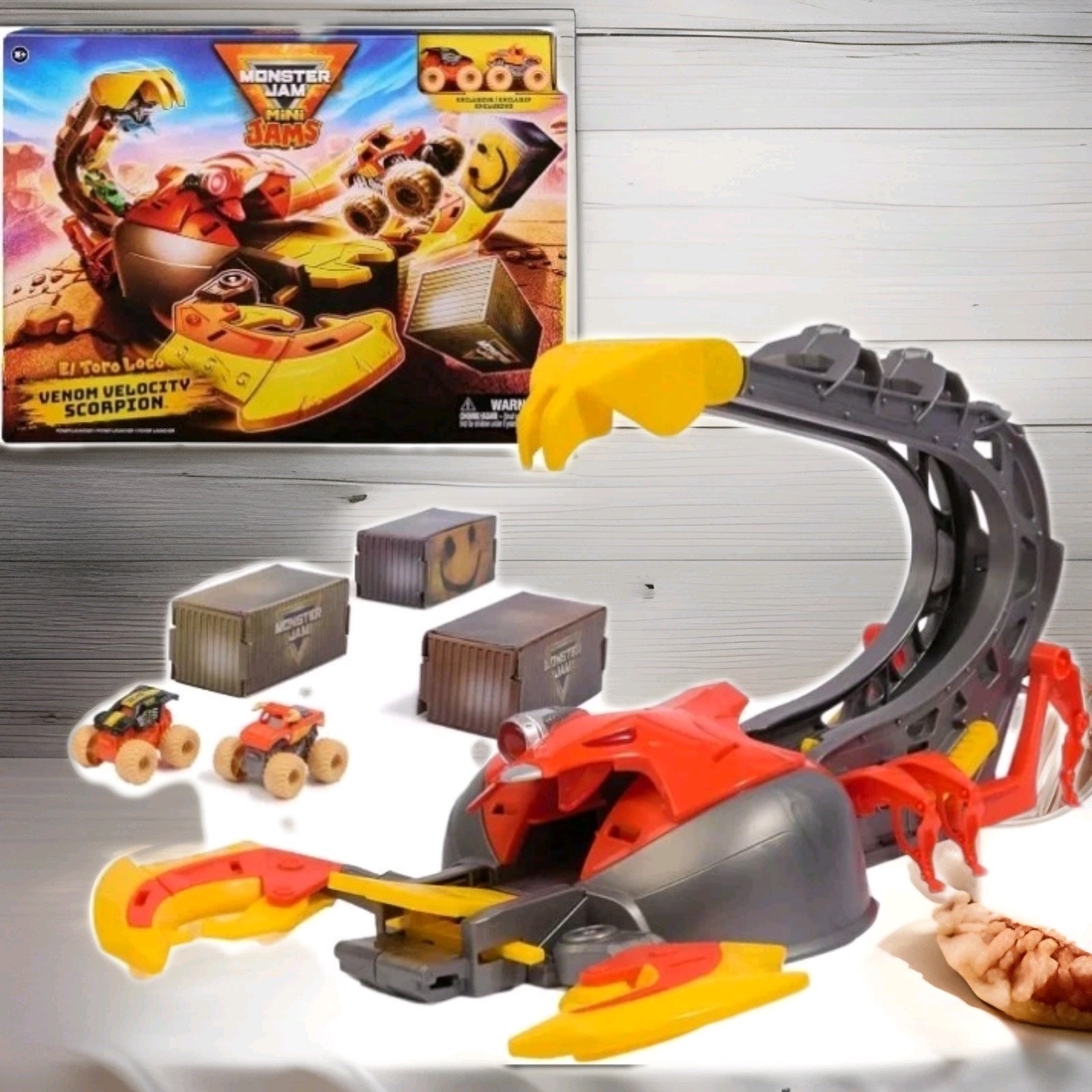 Monster Jam Mini Jams El Toro Loco Venom Velocity Scorpion Playset New Free P&P