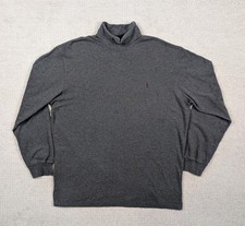 Vintage Polo Ralph Lauren Turtleneck Shirt Dark Gray Men's XL Pullover Red Pony