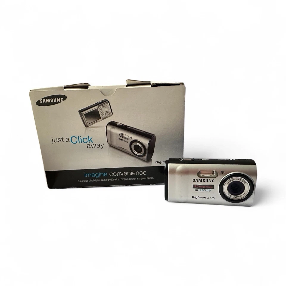 Samsung Digital Camera Digimax A503 5.0MP Silver - Tested In Original Box - Image 2 of 4